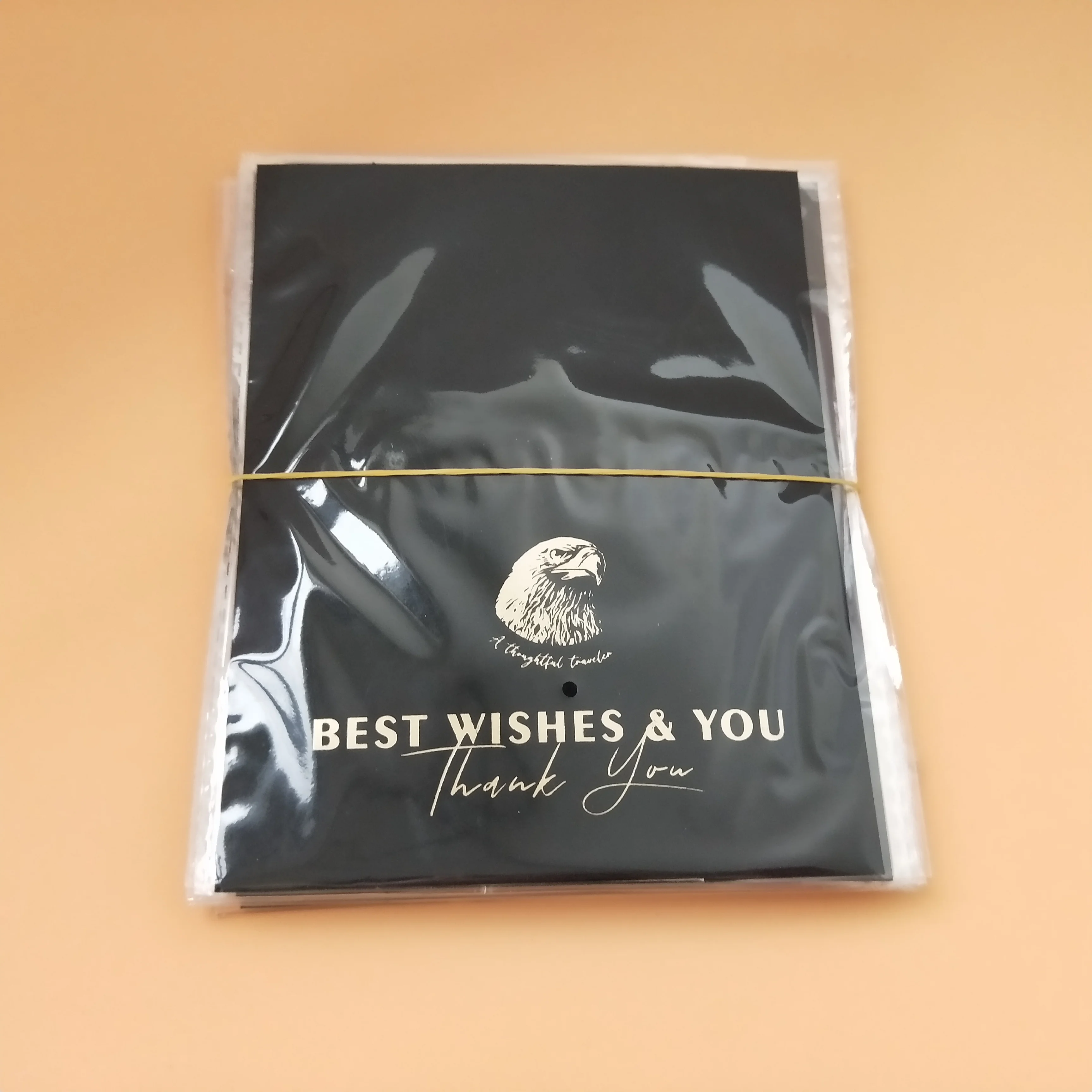 Wholesale Gold foil printing Thank You Greeting Cards and Envelope for holiday packaging