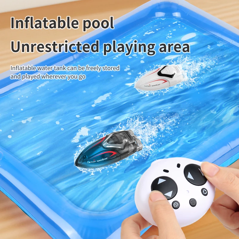 2.4G LED Light Jet High Speed Remote Control Mini Kids Electric Racing Boat Waterproof Model Toys Ship For Swimming Pool
