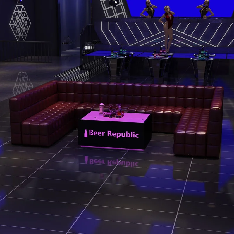 L Shape U Shape Custom Nightclub Bar Lounge Furniture Restaurant Booth Seating Foshan