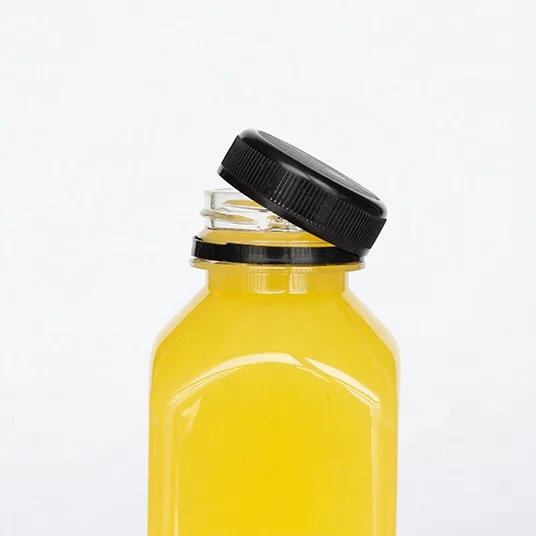 wholesale 250ml 350ml 400ml 500ml plastic juice bottle Disposable Pet plastic square shape bottle custom transparent bottles
