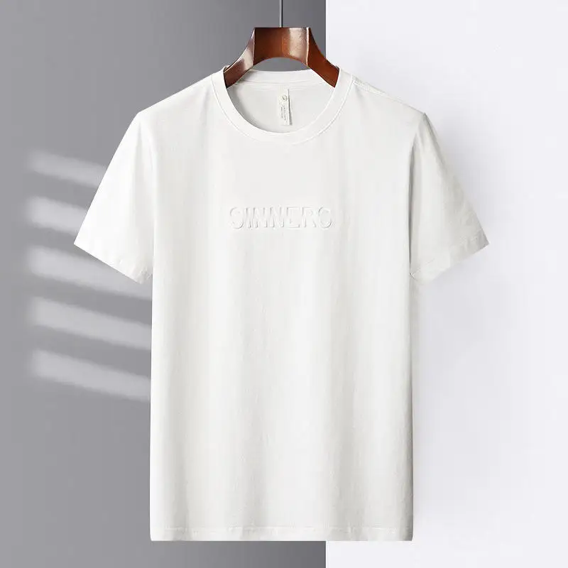 Wholesale OEM Custom Brand Fashion Tee 100% Cotton Men Oversize Plain Graphic 3D Embossed T Shirt