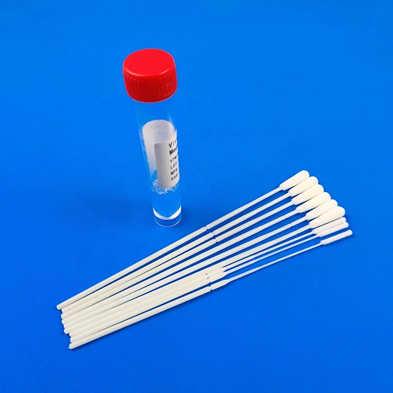 sterile nasal swabs viral transport medium with flocked swabs disposable collection oral swab