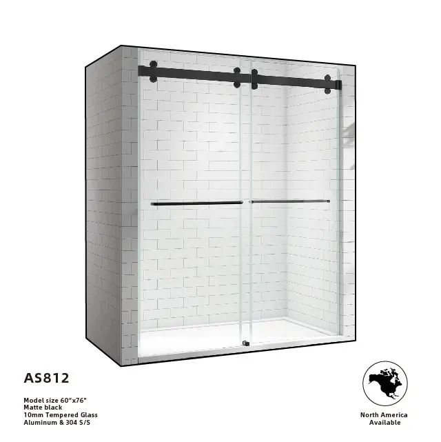 SUMI tempered glass sliding shower door frameless shower door system shower sliding door mampara de ducha