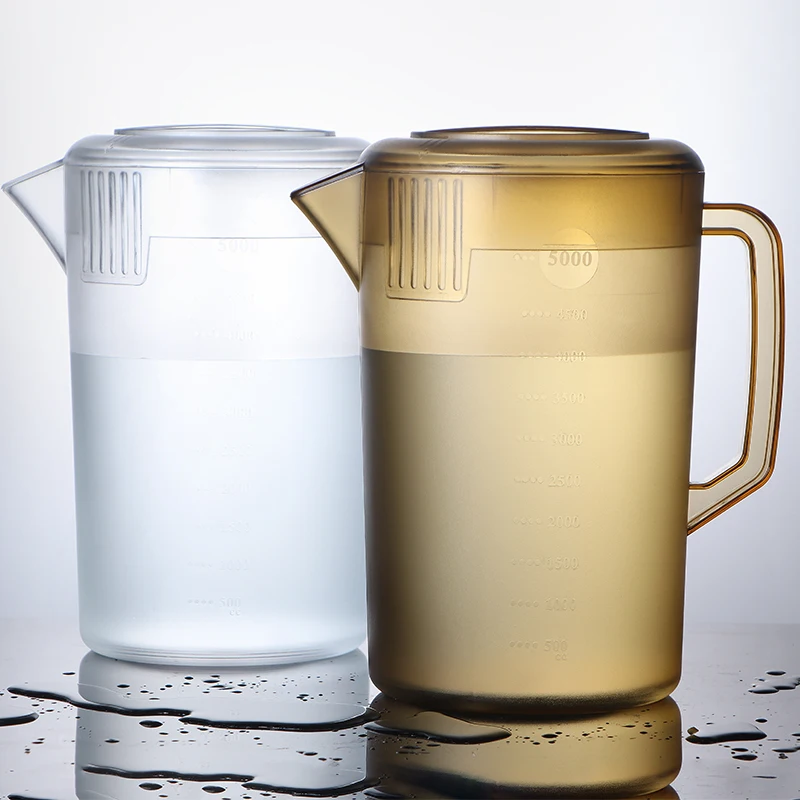 Super Large 2.4L PC Dark Brown Acrylic Teapot Heat-Resistant Tea Ice Water 5L Milk Bottle Shop Use Colorful Water Bottle