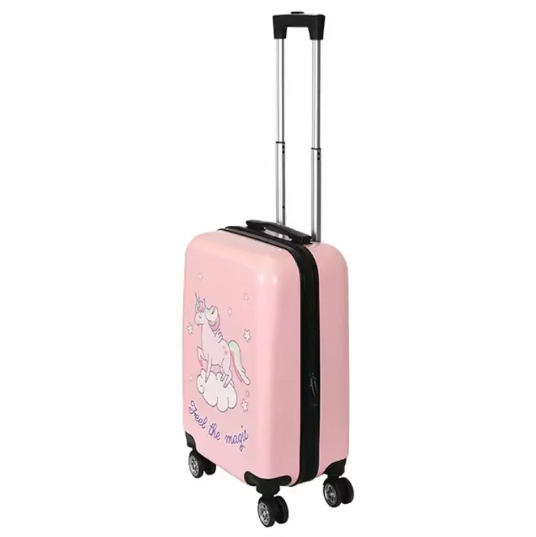 Lightweight easy-pulling trolley bags 360 degree 4 wheels suitcase kids luggage for traveling