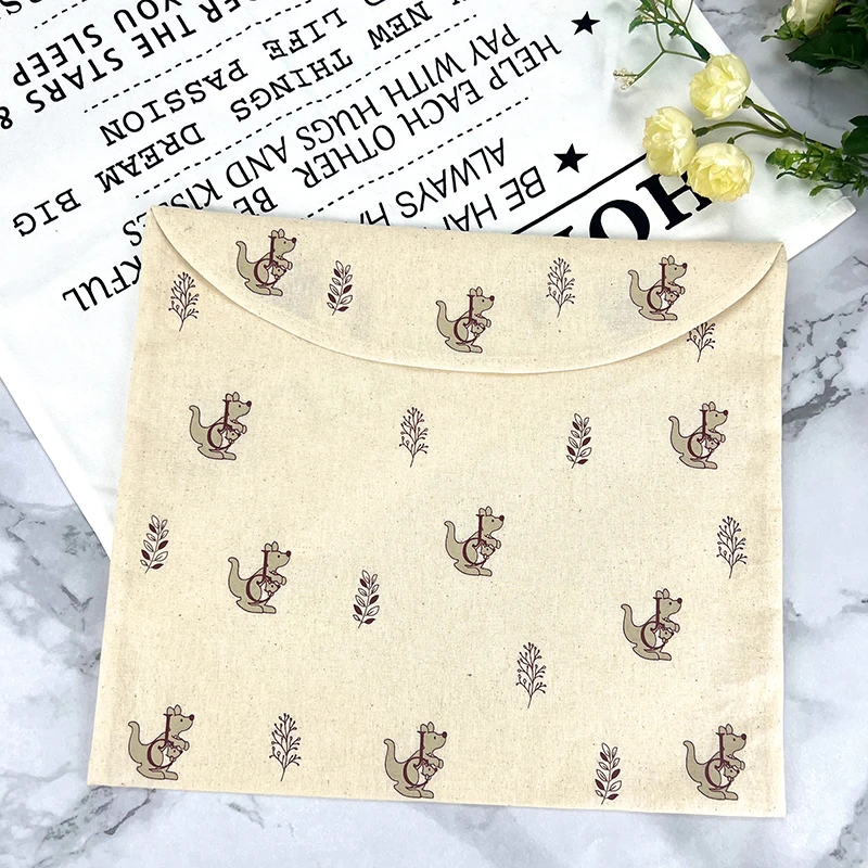 Wholesale eco friendly cotton envelope drawstring gift packaging bag pouch with bow