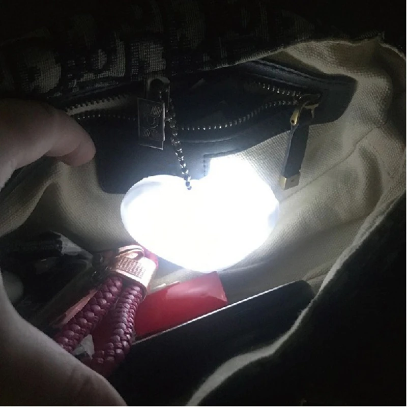 Usb Rechargeable Small Led Heart Shaped Night Led Light Purse Lamp With Touch Sensor Clip Best Christmas Gifts
