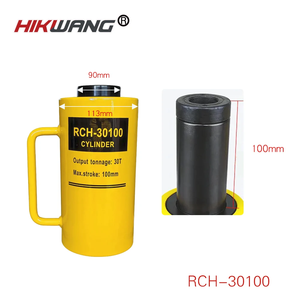 RCH-30100 30ton 100mm single acting Hydraulic Hollow Plunger Cylinder hydraulic Jacks cheap hydraulic cylinders