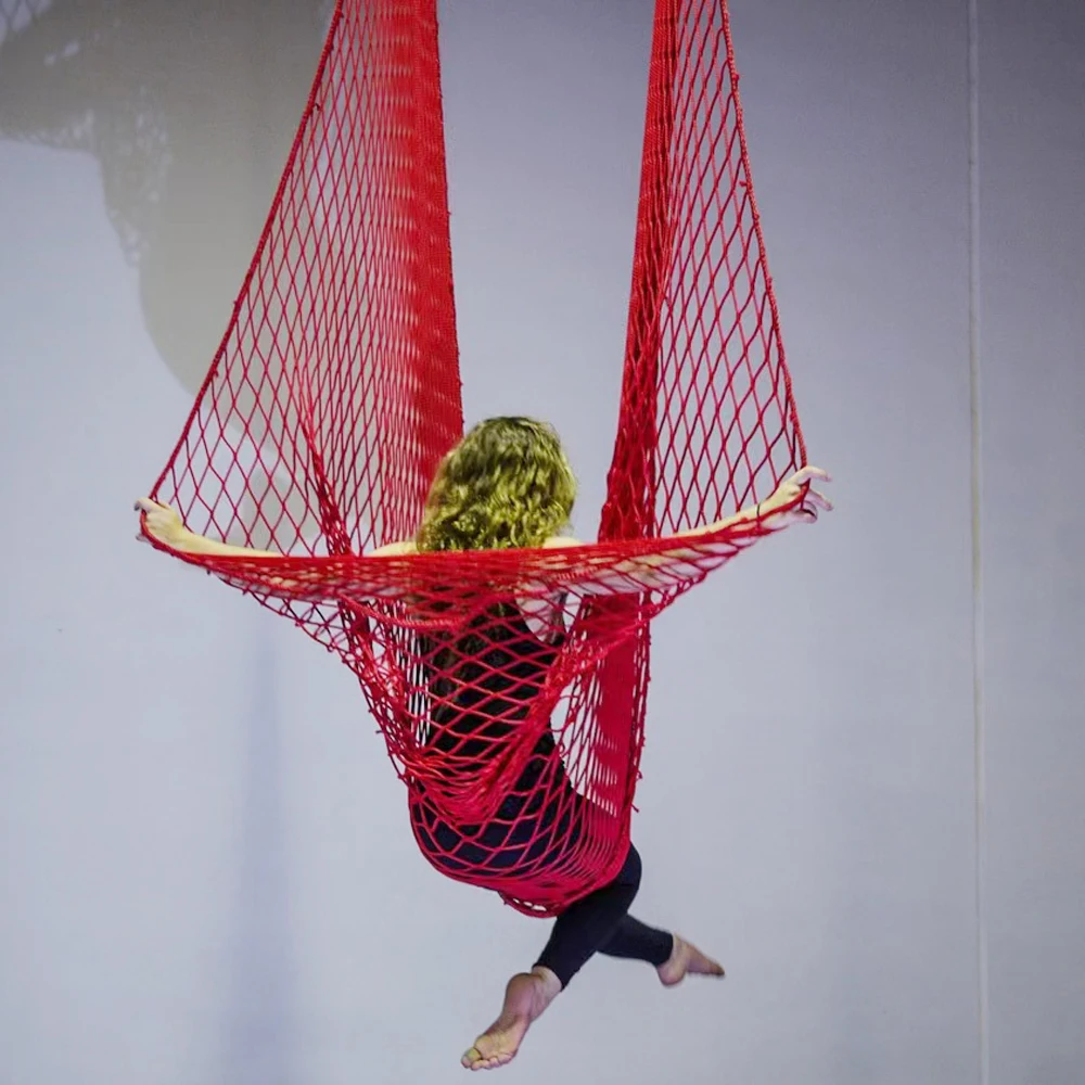 Воздушный гамак для йоги рыболовная сеть 100% Полиэстер градиент розовый цирковой акробатики воздушный Йога аппарат