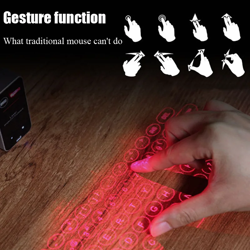 OEM/ODM wholsale mini Portable BT Virtual Laser Keyboard Wireless Projector Keyboard with Mouse Function