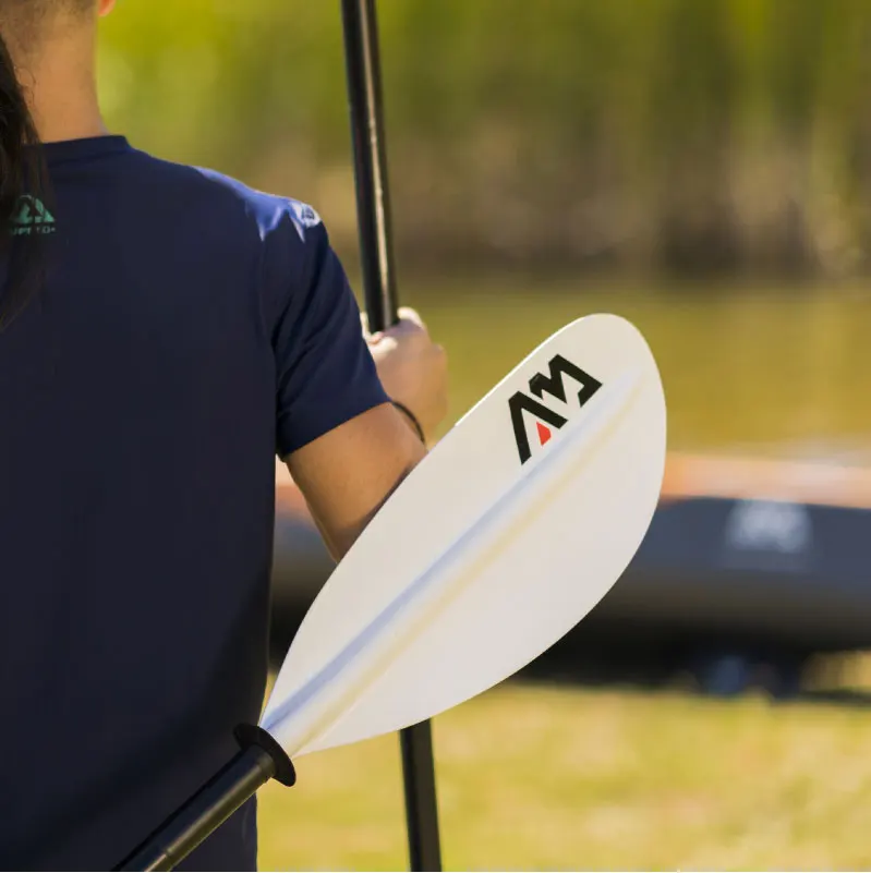 Hot sale 4 section double bade paddle aluminium shaft pp/fiberglass blades 230 cm in length sup paddles inflatable