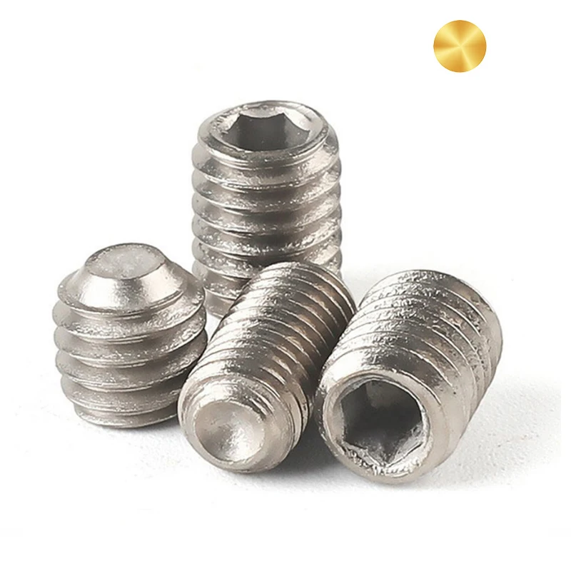 Small M1 Metric Stainless Steel 440 Headless Hexagon Socket Head Tungsten Grub Set Screws 1/8 Allen With Cup Point