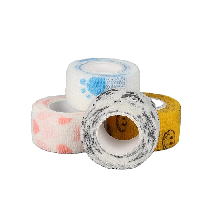 Manufacturer Free Sample Pet Wrap Printed Flexible Elastic Vet Wrap Hoof Cohesive Tape Bandage