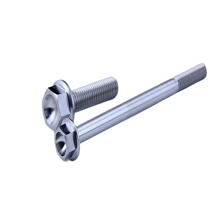 High strength custom M8 hex flange GR5 Ti-6al-4v titanium bolts titanium screws titanium fasteners