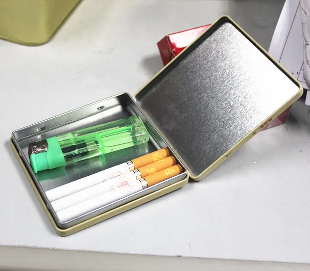metal cigarette tin case