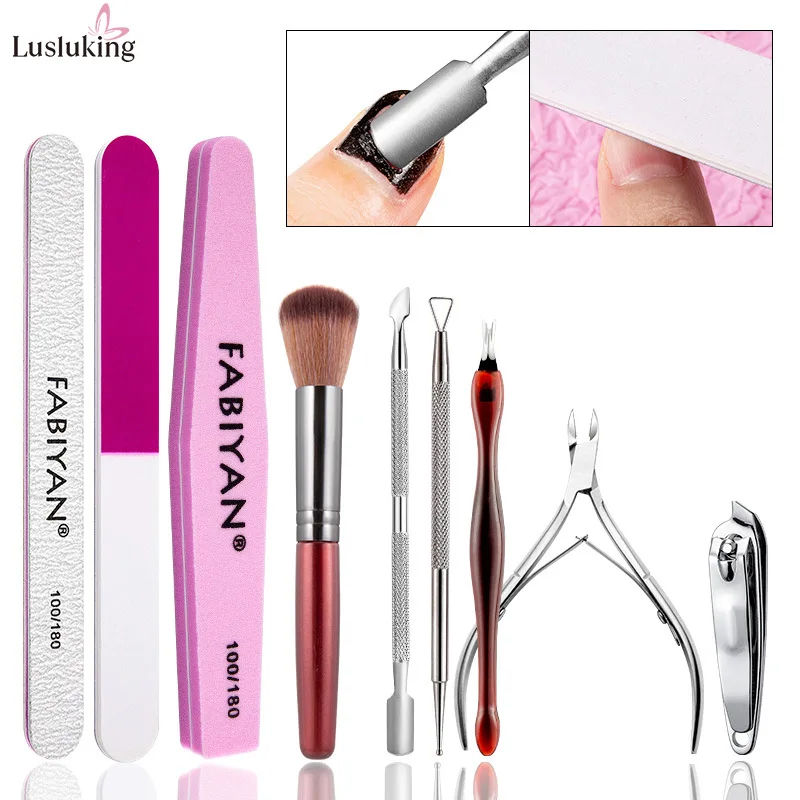 Polishing Strip Dead Skin Nail Tools Nail Steel Push Professional Manicure Tools Kit pedicure kit