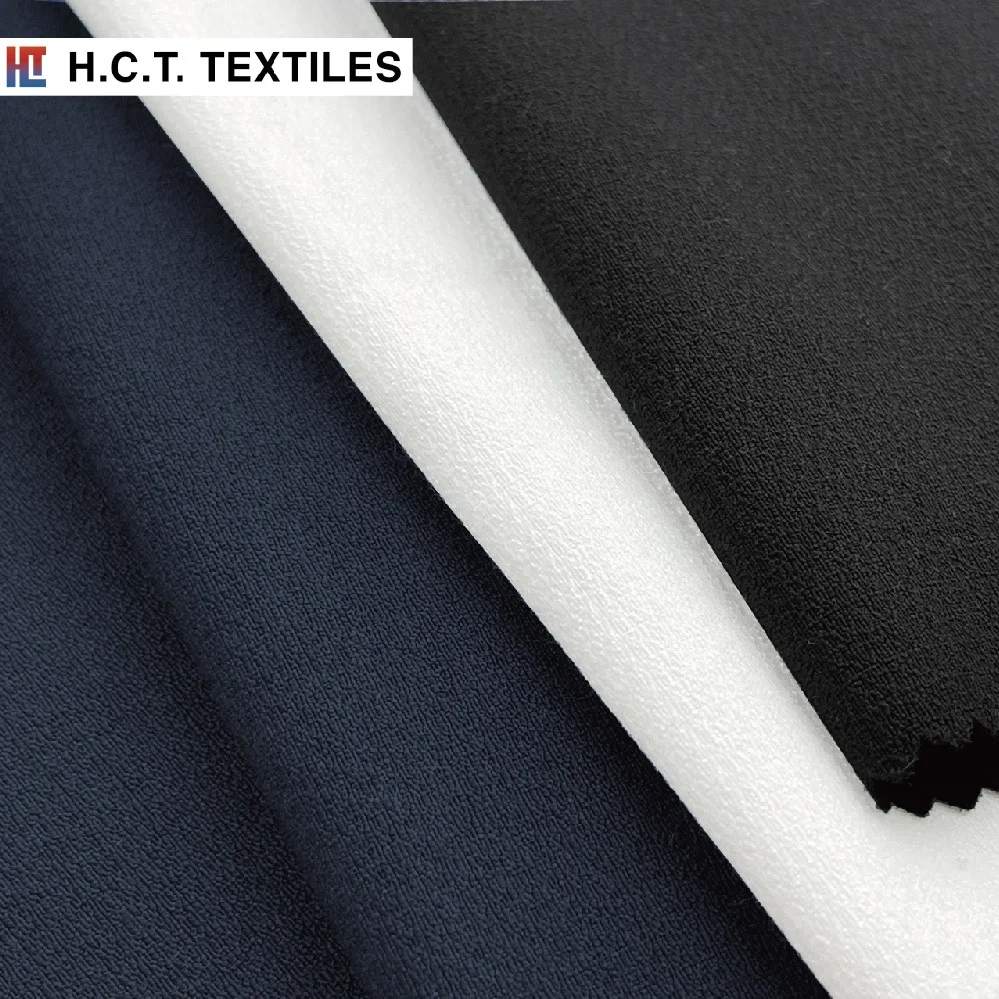 Круглый год, необычная однотонная Добби текстурированная 265 г 74% искусственный шелк/22% нейлон/4% спандекс, эластичная Повседневная ткань из Тайваня