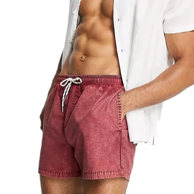 Summer Shorts swimming wear  Acid Washed Biker Stretchy Shorts