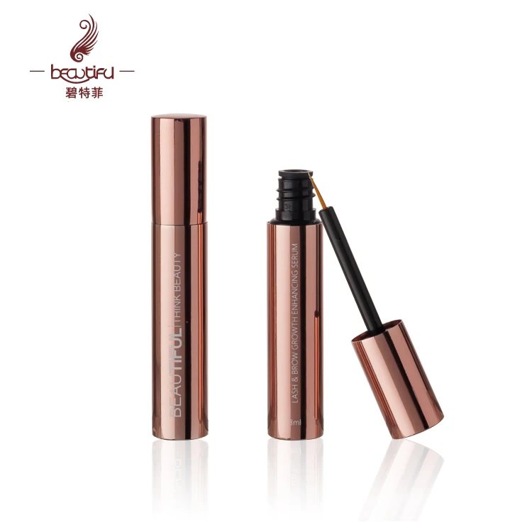3ml aluminum empty eyelashes mascara containers bottle/packaging,eyelash bottle tube, rose gold eyelash bottle