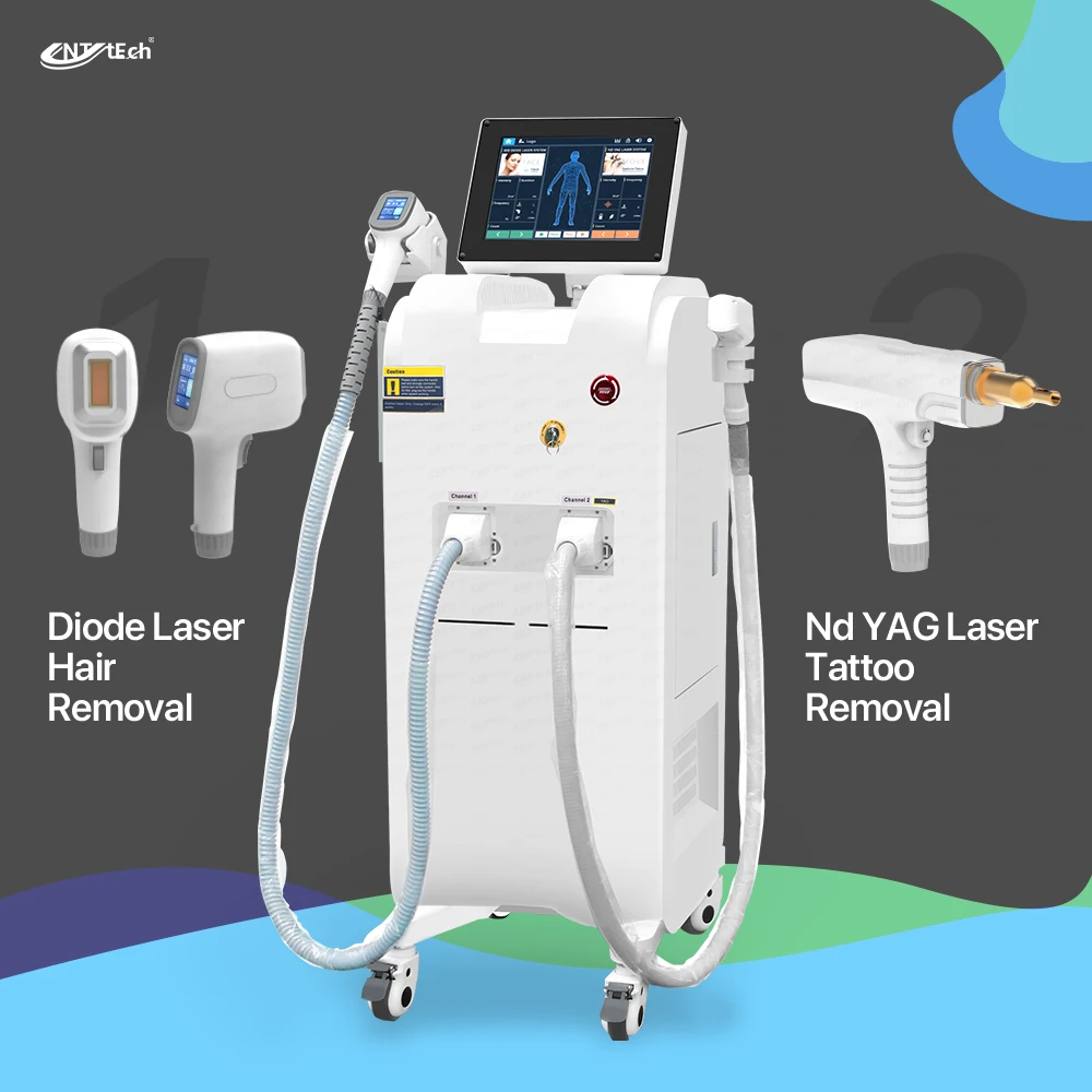 OEM ODM double handles diodo laser hair removal 808nm diode laser nd yag laser carbon peeling machine