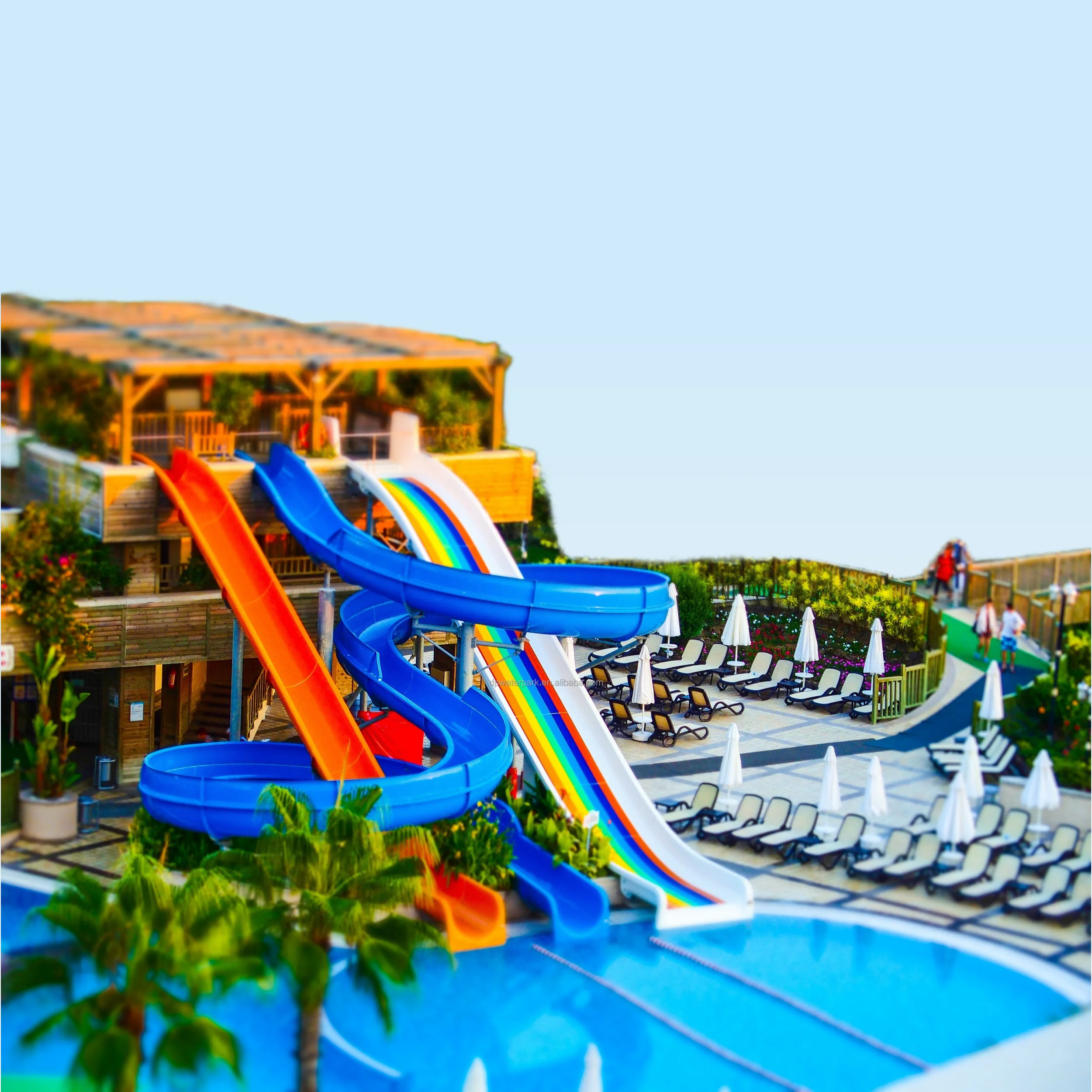 Fiberglass Water Park Equipment Commercial Group Swimming Pool Slides for Aqua Park, Hotel, Resort, Adventure Park  DP-SHF800