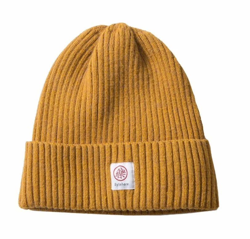 Acrylic Blend Slouchy Cuff Woven Label Ski Cap Skull Knit Winter Hat Custom Beanie hats men women kids sizes  available