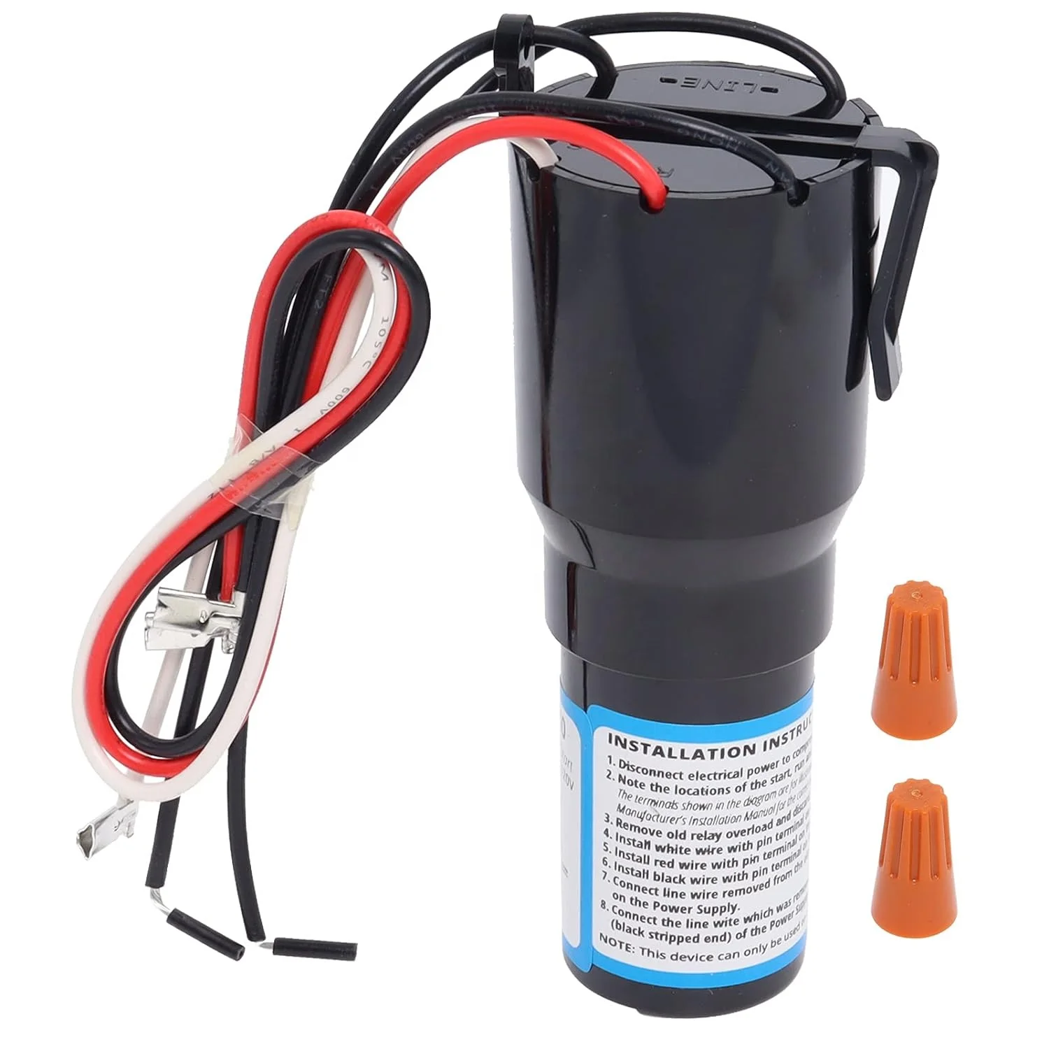 Refrigerator Parts TJ90RCO810 RCO810 3IN1 Refrigerator Hard Start Capacitor Kit for Compressors 1/12-1/5 HP, 110-125VAC