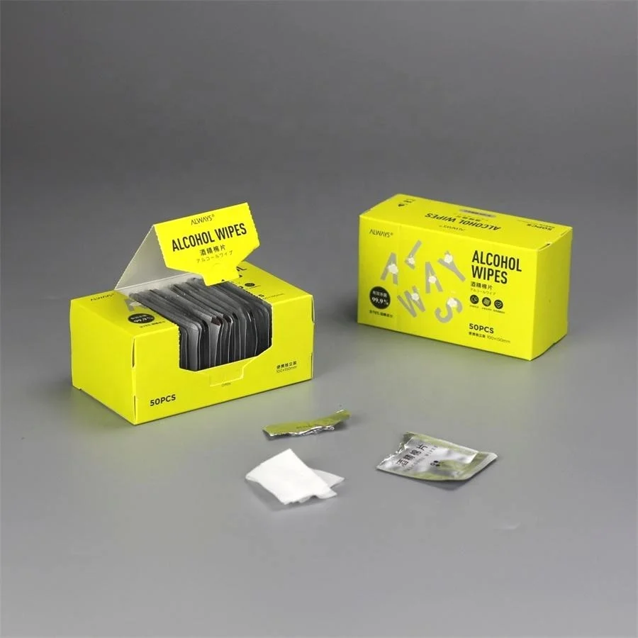 Factory Sale Custom Your Own Logo viscose polyester IPA Presaturated fiber optic connector clean towels wipes