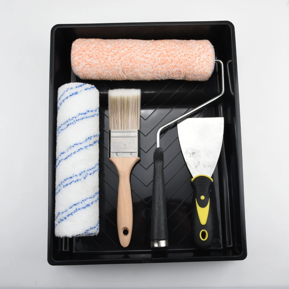 
9 inch American Style Paint Roller Kit with Angle Paint Brush Microfibre Roller Paint Tray 