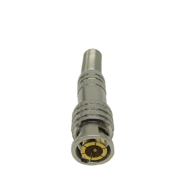High quality BNC male 75ohm gold plated spring connector for RG58 cable