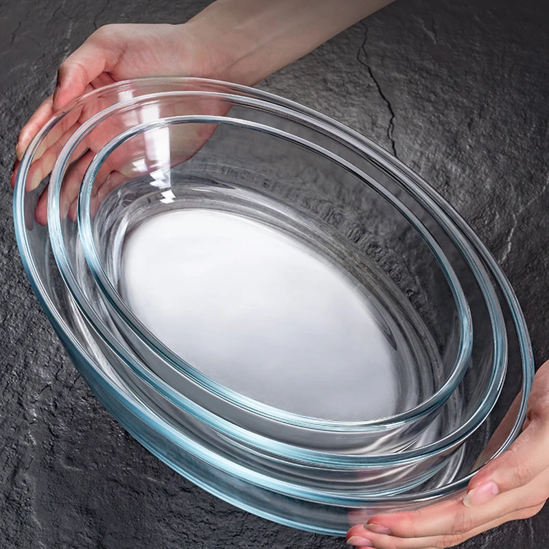 Wholesale Heat Resistant High Borosilicate Glass Tableware /Oval Glass Baking Dish