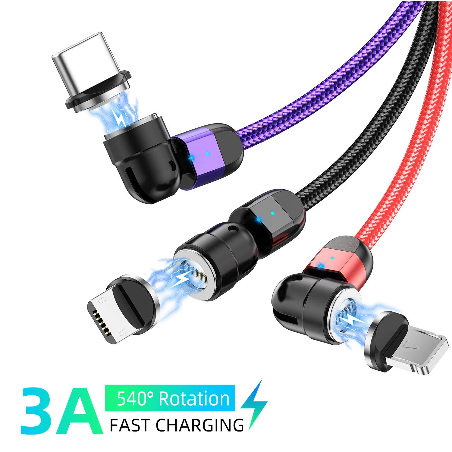  Магнитный USB-кабель USLION кабель для быстрой зарядки Micro USB Type-C мобильных телефонов Android Samsung iPhone магнитный передачи
