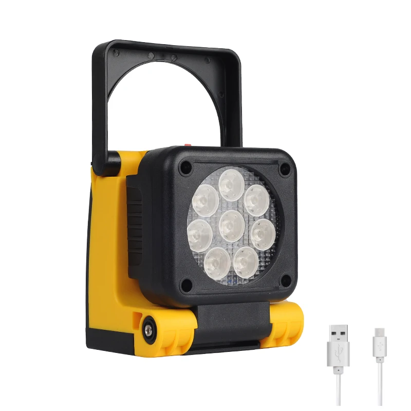 Super bright USB Rechargeable 6600MAH 3 LED MODES 3000lm 90 degree rotation portable  cordless rechargeable work light