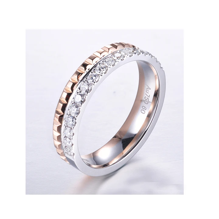 Модное Ювелирное кольцо 18K золотое разделительное бриллиантовое кольцо с гравировкой с цветочным узором