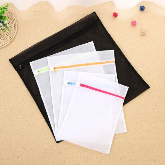 5Pc/Set Custom  Mesh Laundry Bag Thickness  Zipper Mesh Laundry Bags Bra Underwear Washing Care Mesh Bag