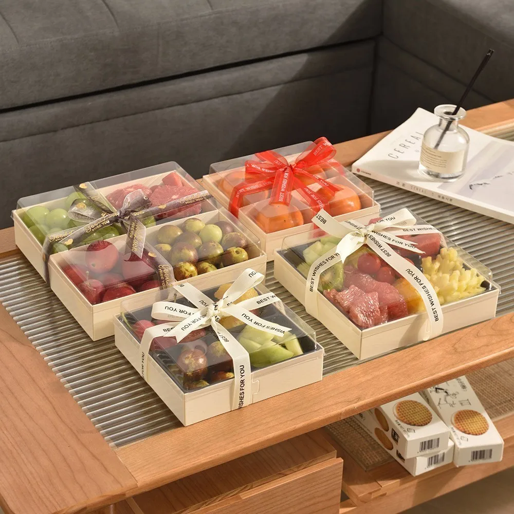 IMEE Wholesale Disposable Wood Folding Paper Meal Packaging Boxes Personalized Nuts Dried Wooden Fruit Food Box