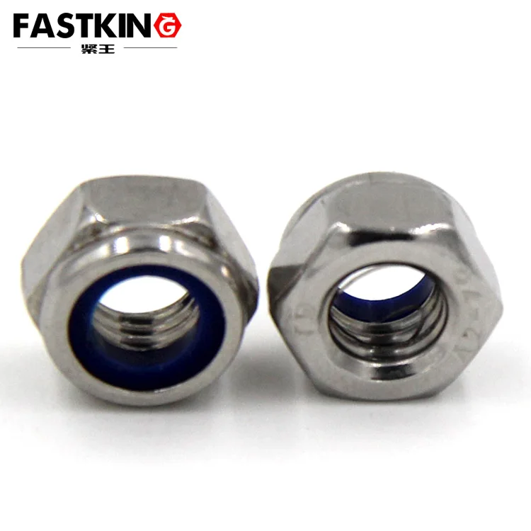 DIN985 ss 304 nylon lock nut M3-M27 nylon self lock nut half thread hex bolt and nut