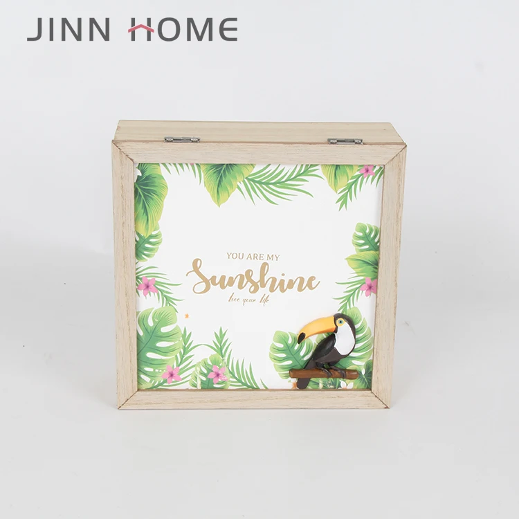 Jinnhome украшения для дома Квадратные деревянные украшения и подарочная коробка с ручной росписью модель с персиковой тематикой для украшения дома