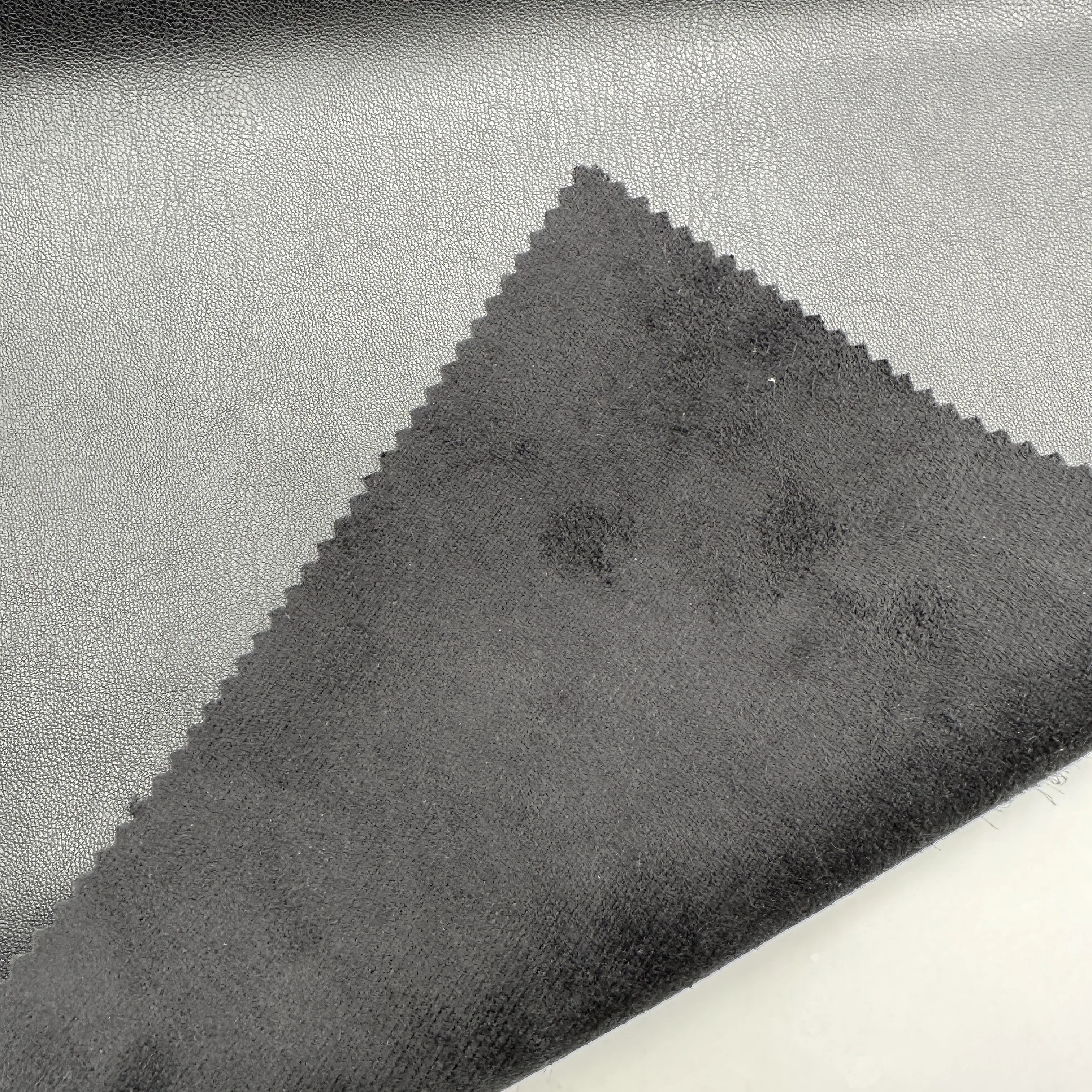 High Quality Pu Vegan Leather Suede backing Soft Leather fabric New Design vegan leather Fabric For Jacket