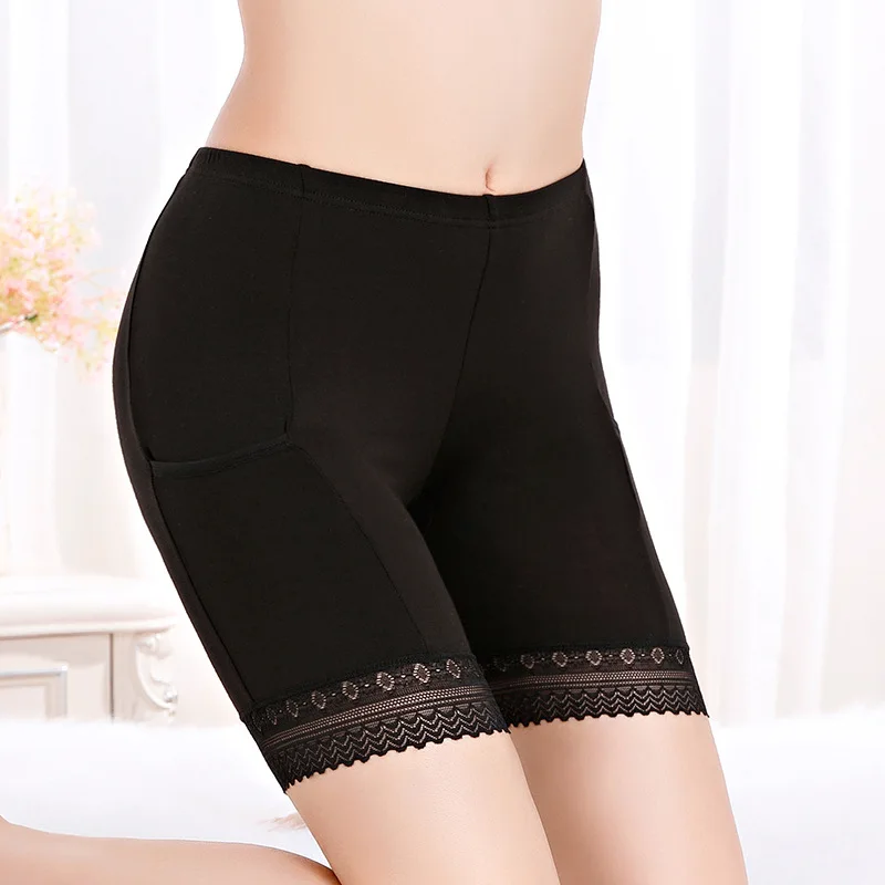 Long Leg Briefs Summer Under Skirt Tube Top 6 Pcsseamless Short Pants for Women Panties Adults Crocheted Plain Dyed Lace Pattern