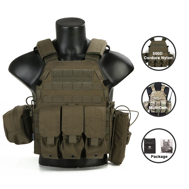  Emersongear 500D Cordura Тактический баллистический военный Пуленепробиваемый боевой жилет на заказ пластина Перевозчик с