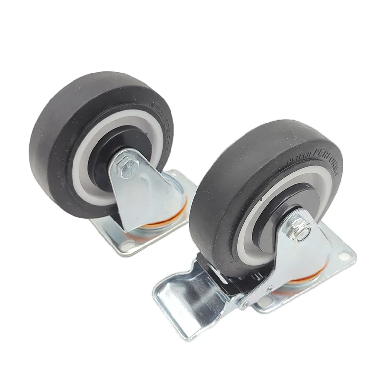 Single Rubber wheel With Steel Core And Bearing Mower caster wheels