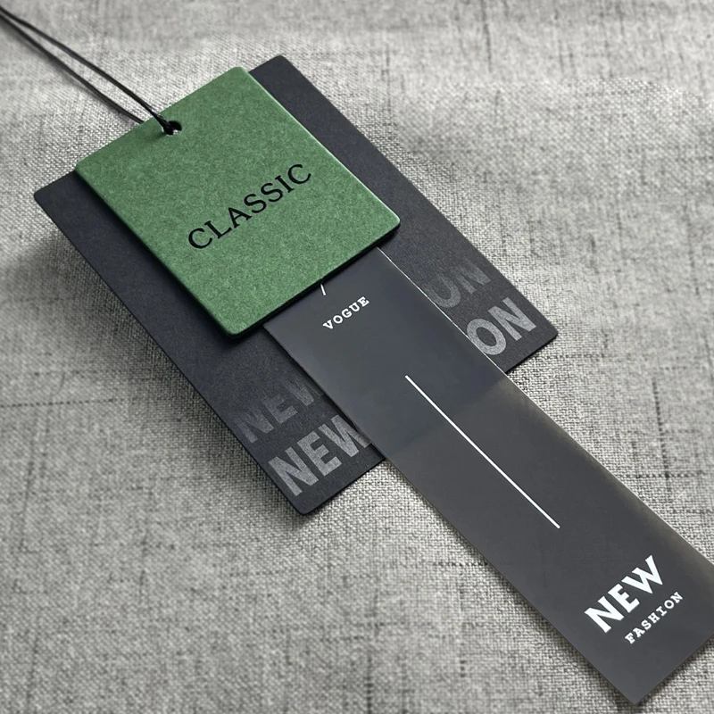 custom logo luxury embossed card recycled swing swimwear paper garment clothing hang tag Hangtag label rope brand with string