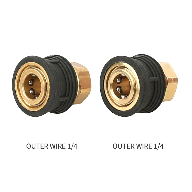 SPS 1/4 High Car Washer Quick Release Copper Tube Connector Brass Fitting Short Flare Nut