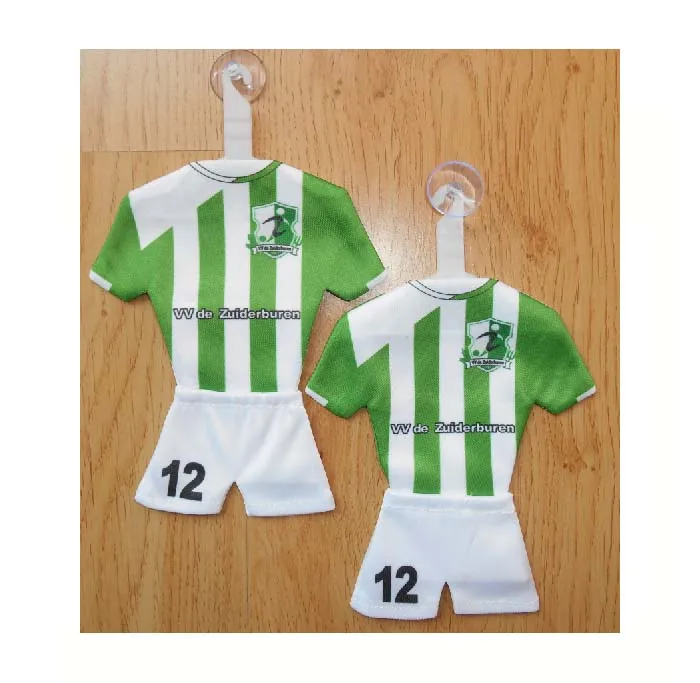 hot selling car mini football kits for promotional&decoration gift,mini t shirt