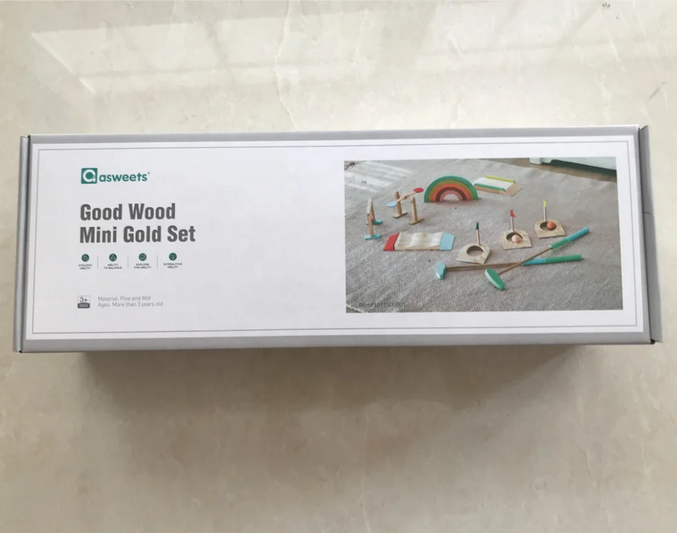 Asweets New Arrival 2024 Wooden Toys Golf Toys Set Golf Game Mini Golf Set For Kids