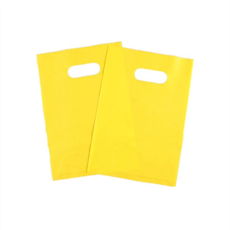 
Custom Logo Design Printed Carrier Punch Hole Handle Shopping Plastic Die Cut Bag 