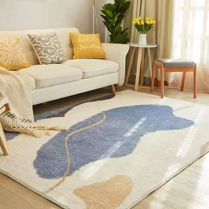 Beautiful Grey Color Velveteen Home Using Shaggy Rug Plain Design Living Room buy Rug and Carpets Online