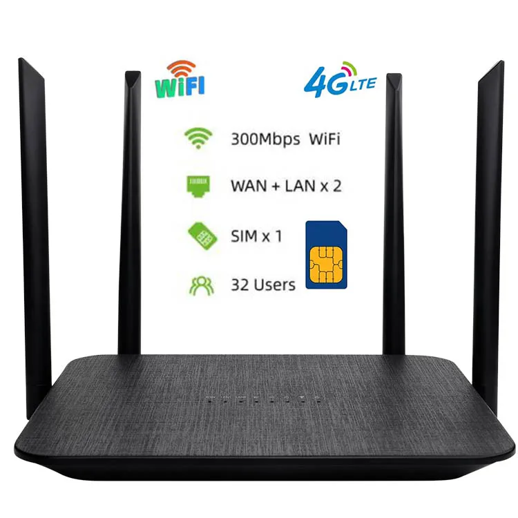 AT&T T Mobile FDD B2 B3 B4 B5 B7 B8 B12 B13 B17 B25 B26 B66 TDD B41 300mbps SIM Card Unlocked lte cpe wifi router 4g wireless