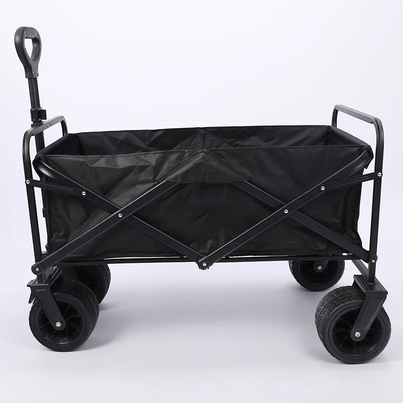 TODO Camping Folding Trolley Shopping Cart High Quality Loading 100KG Foldable Camping Wagon with Tank Wheels
